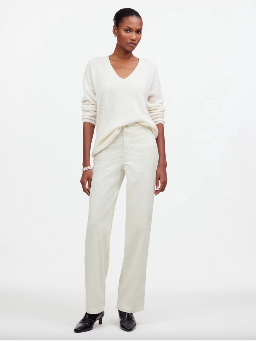 Madewell Straight Leg Jeans in Off-White